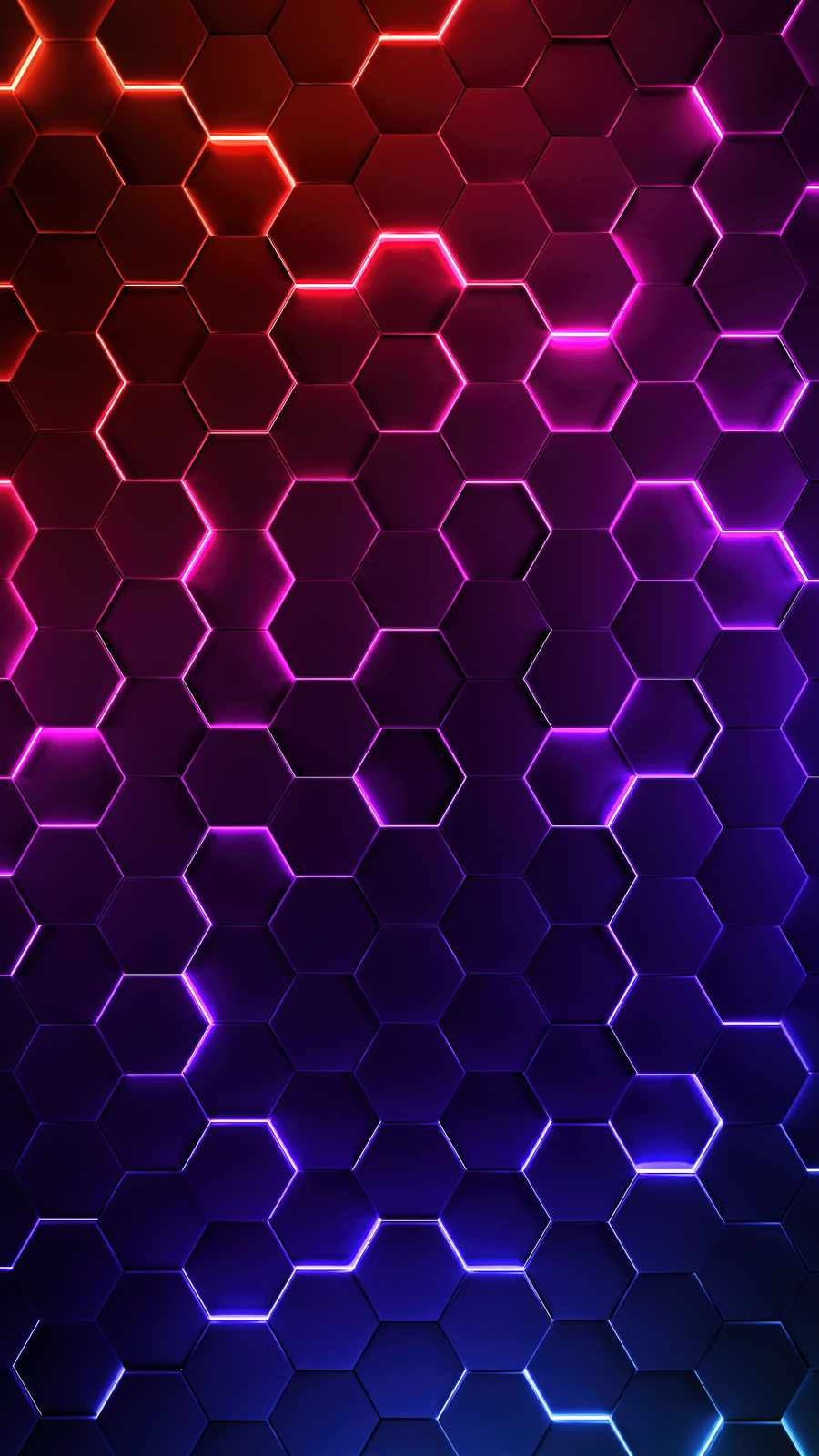 Neon Hexagon HD iPhone Wallpaper