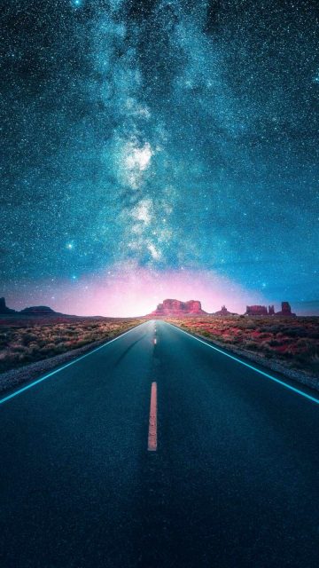 Road to Milky Way iPhone Wallpaper