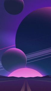 Road to Space Minimalism iPhone Wallpaper