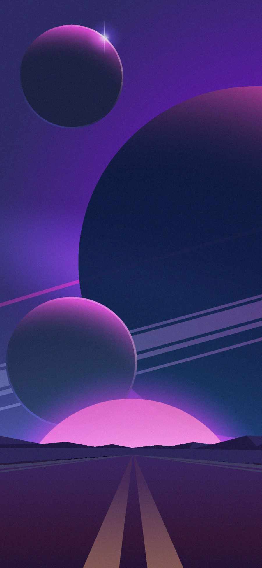 Road to Space Minimalism iPhone Wallpaper