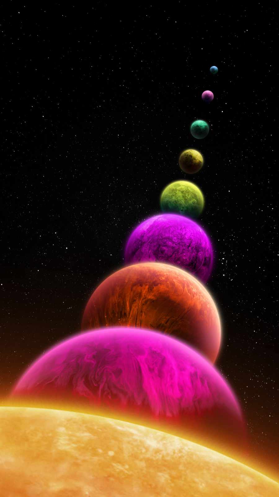 Solar System Planets iPhone Wallpaper