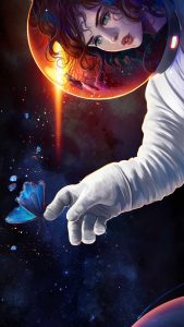 Space Girl iPhone Wallpaper