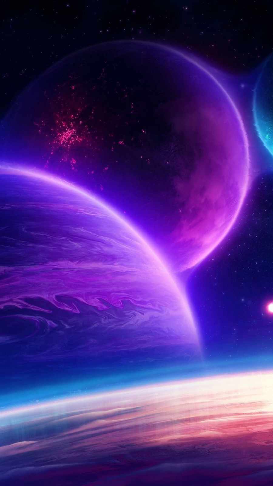 Space Planets Artistic iPhone Wallpaper