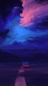 Storm Cloud Road iPhone Wallpaper