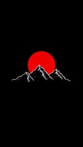 Sunrise Minimal Mountains iPhone Wallpaper