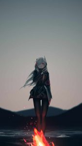 Anime Girl Bon Fire iPhone Wallpaper Anime Girl Bon Fire iPhone Wallpaper