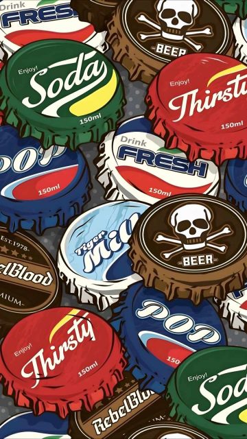 Beer Bottle Caps iPhone Wallpaper