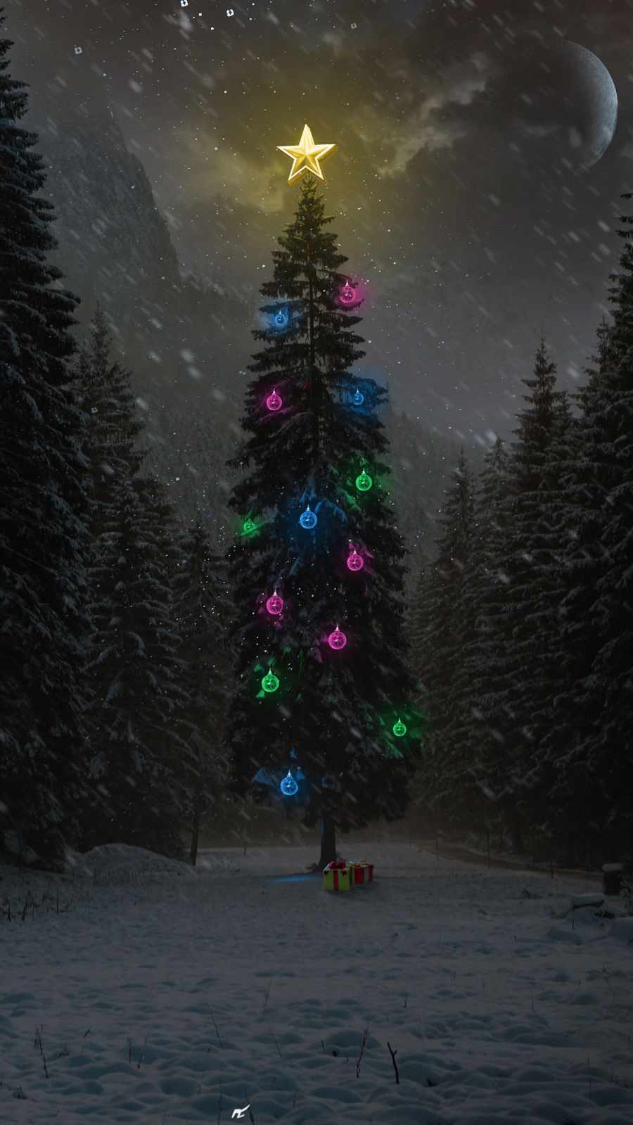 Big Christmas Tree iPhone Wallpaper