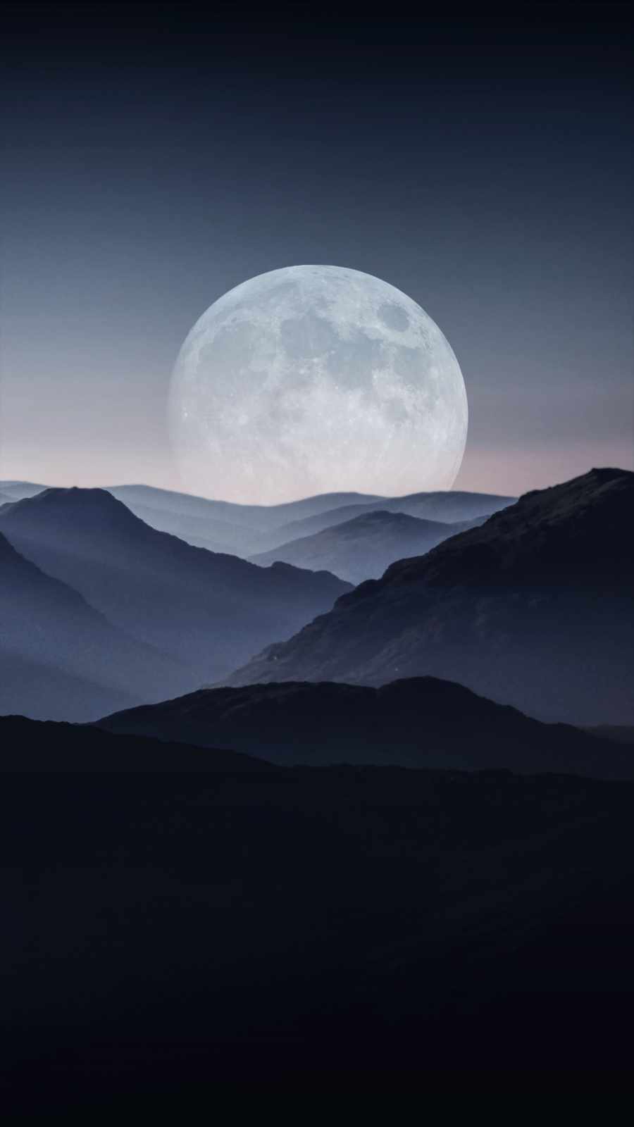 Big Moon and Mountains iPhone Wallpaper
