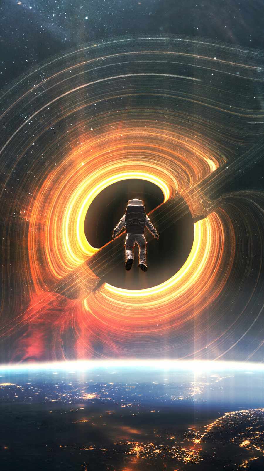 Black Hole Astronaut iPhone Wallpaper