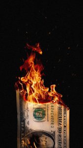 Burning Money iPhone Wallpaper