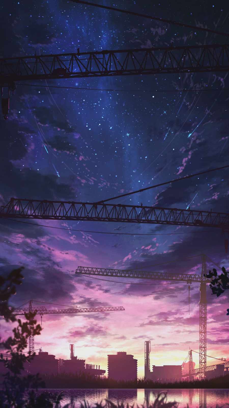 City Construction Anime iPhone Wallpaper