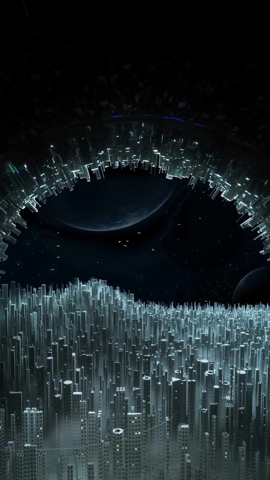 City in Space iPhone Wallpaper