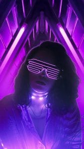 Cyber Glasses Girl iPhone Wallpaper