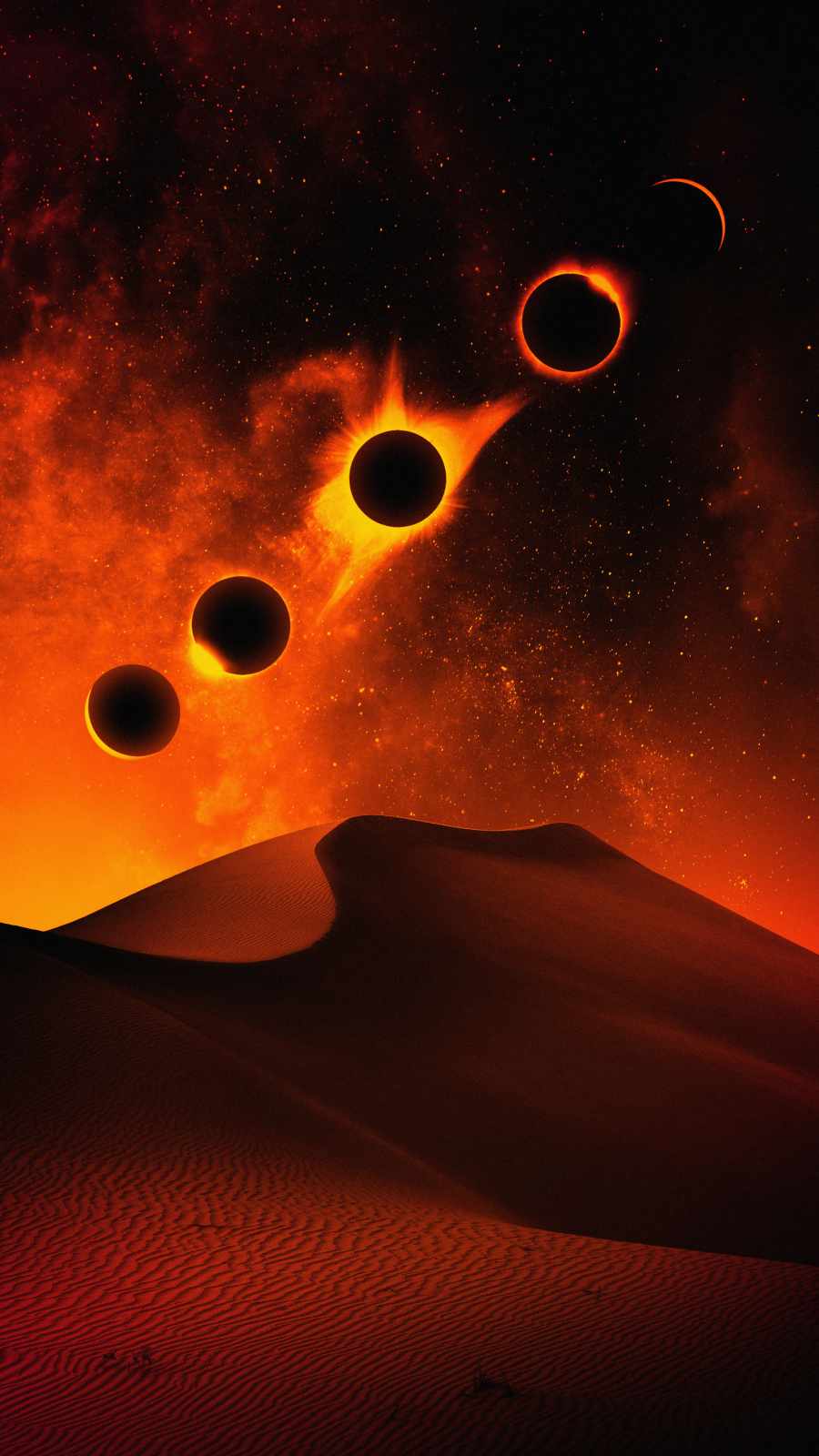 Desert Moon Eclipse iPhone Wallpaper