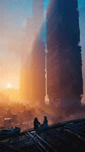 Future Sky Scrapers iPhone Wallpaper