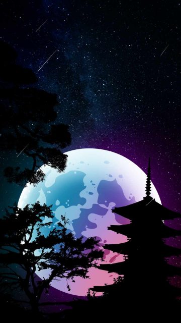 Japan Moon iPhone Wallpaper