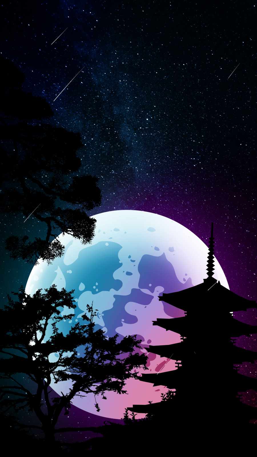 Japan Moon iPhone Wallpaper