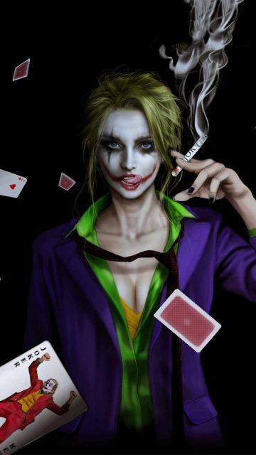 Joker Girl smoke iPhone Wallpaper