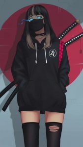 Katana Sword Girl HD iPhone Wallpaper