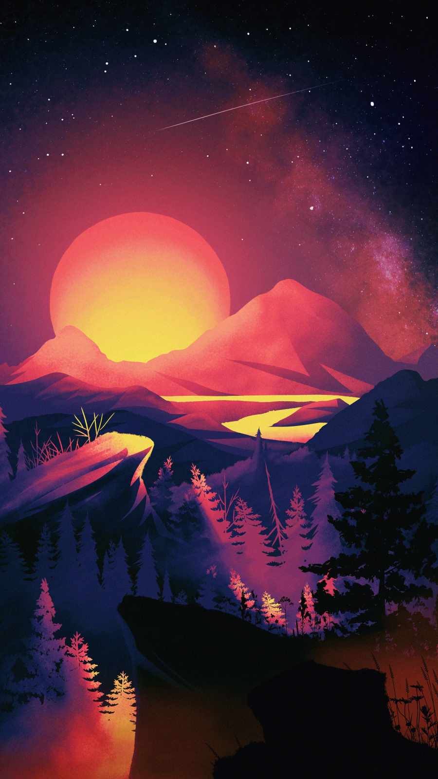 Mountain Sunrise Scenery iPhone Wallpaper