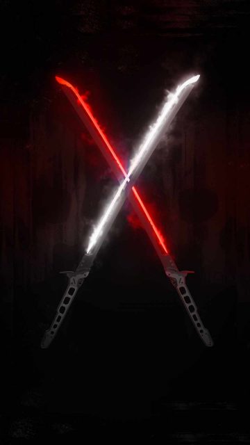 Neon Katana Sword iPhone Wallpaper