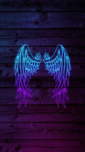Neon Wings iPhone Wallpaper