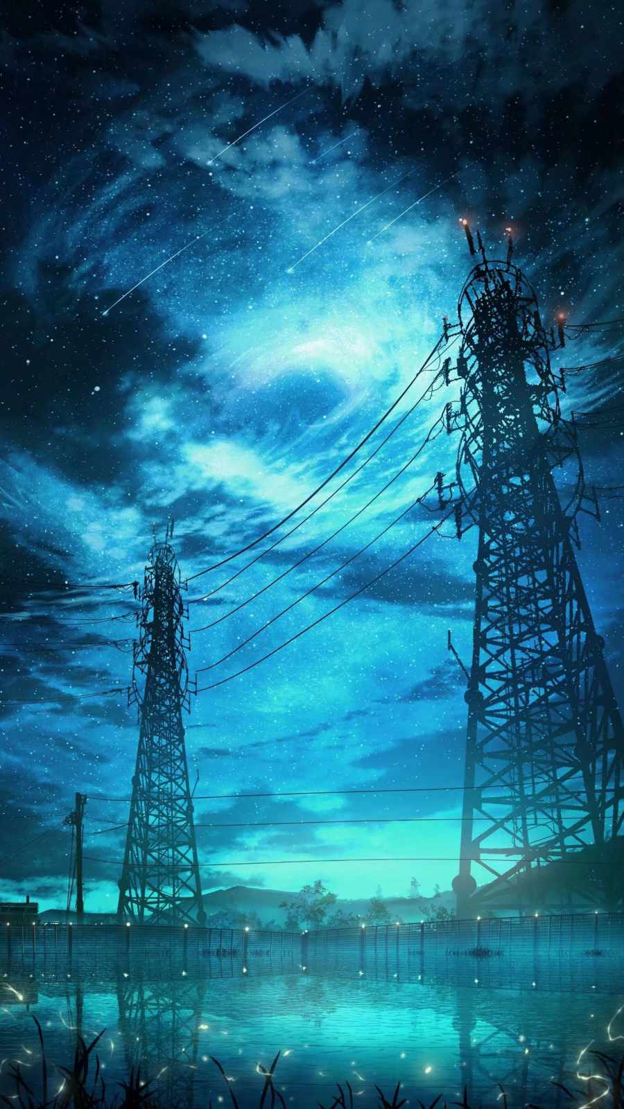 Power Grid Anime World iPhone Wallpaper