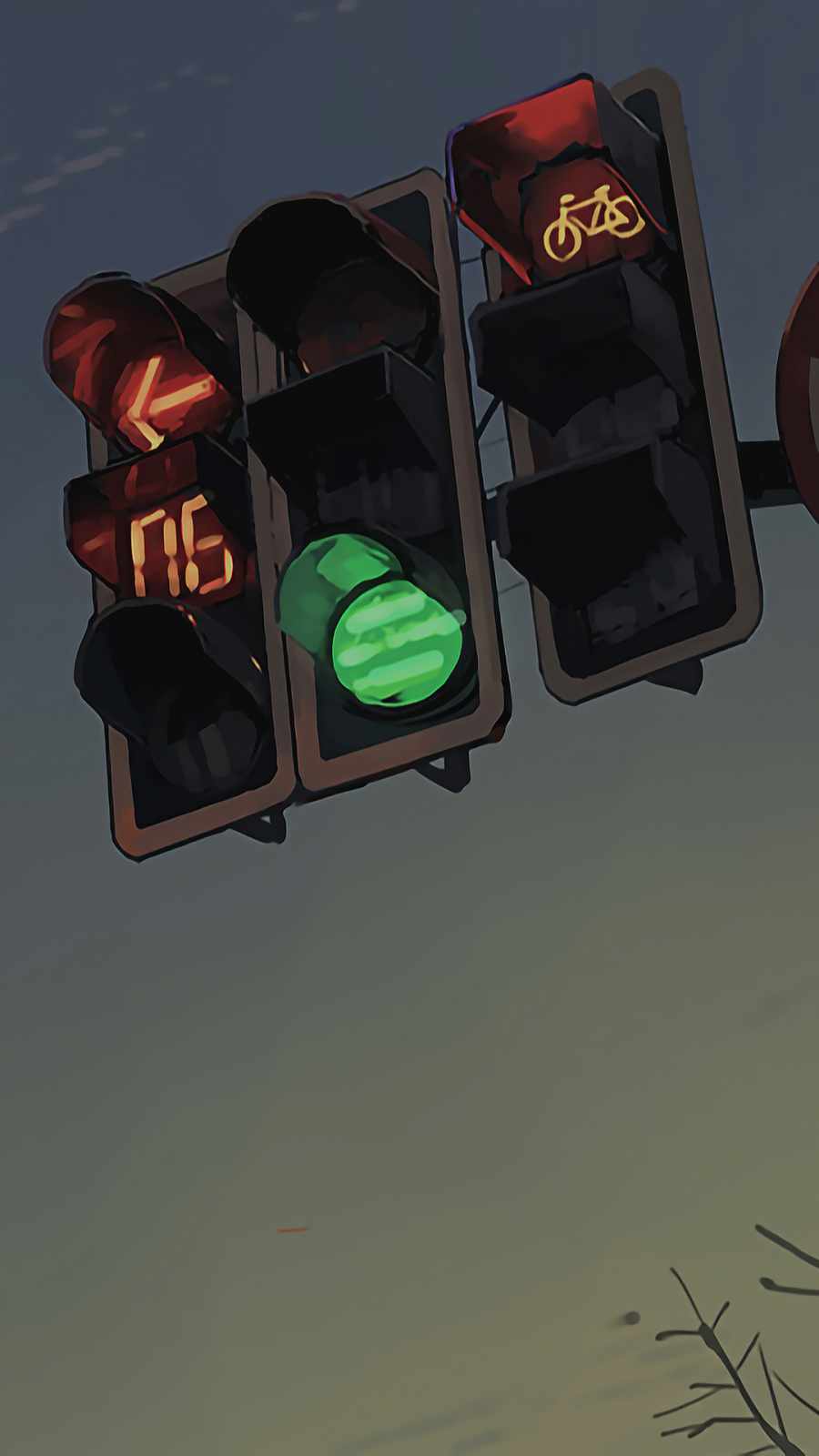 Road sign traffic lights iPhone Wallpaper