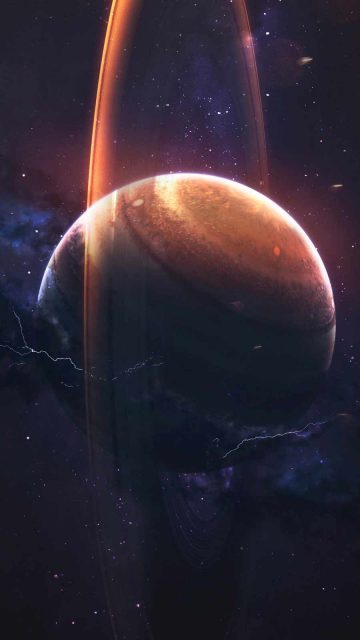 Saturn Storm iPhone Wallpaper