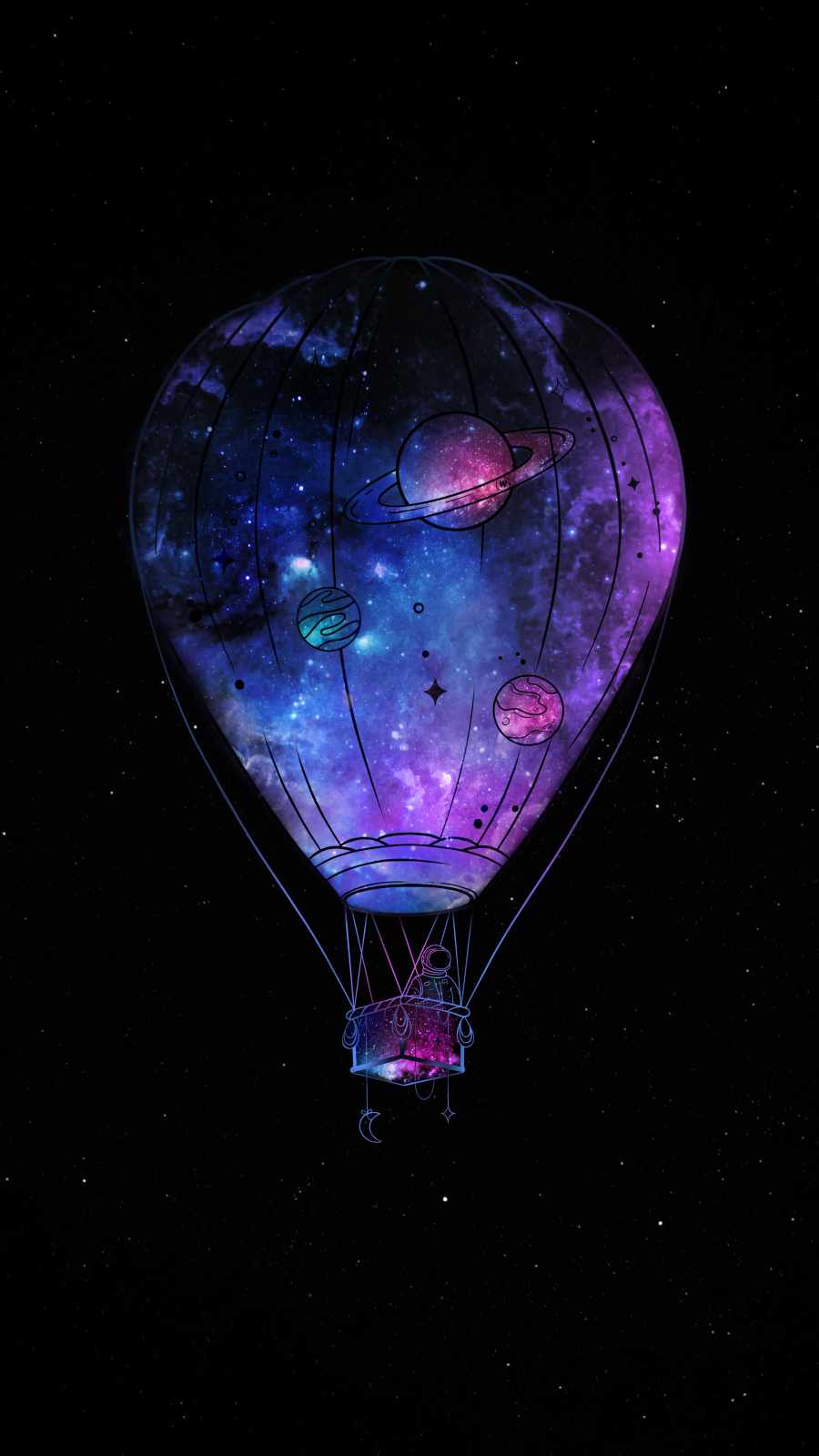 Space Balloon Astronaut iPhone Wallpaper