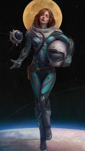 Space Girl iPhone Wallpaper