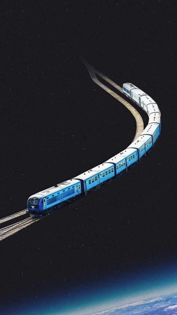 Space Train iPhone Wallpaper