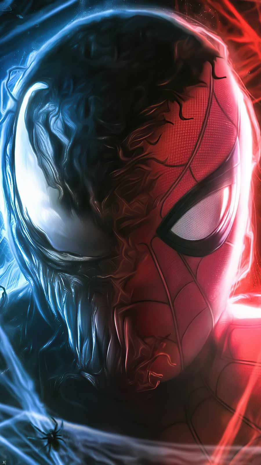 Spider man x venom HD iPhone Wallpaper