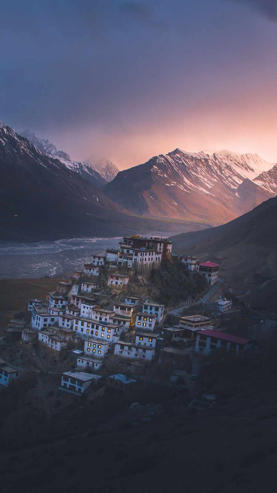 Tibet Houses iPhone Wallpaper