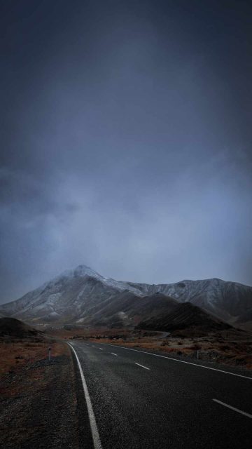 Winter Cloudy Road iPhone Wallpaper