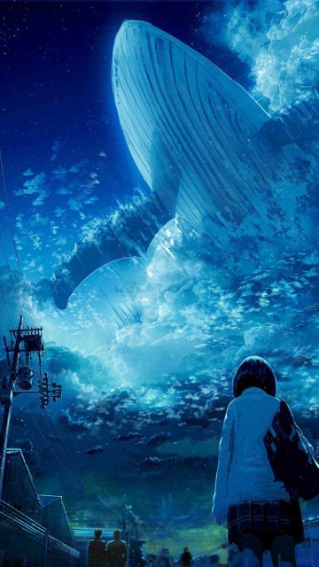 Alien Ship Anime iPhone Wallpaper