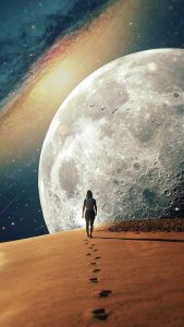 Alone With The Moon iPhone 13 Wallpaper