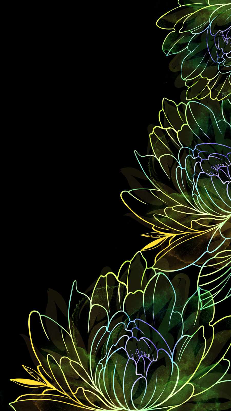 Amoled Flowers 4K iPhone Wallpaper