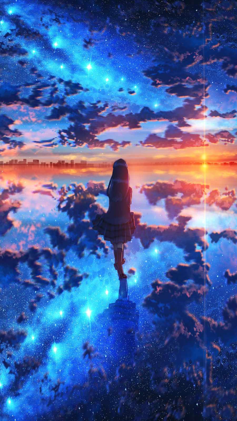 Anime Starry Sky iPhone Wallpaper