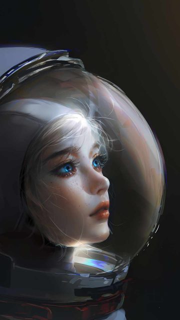 Astronaut Girl iPhone 13 Wallpaper