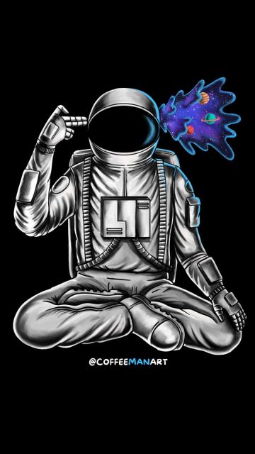 Astronaut and universe iPhone 13 Wallpaper