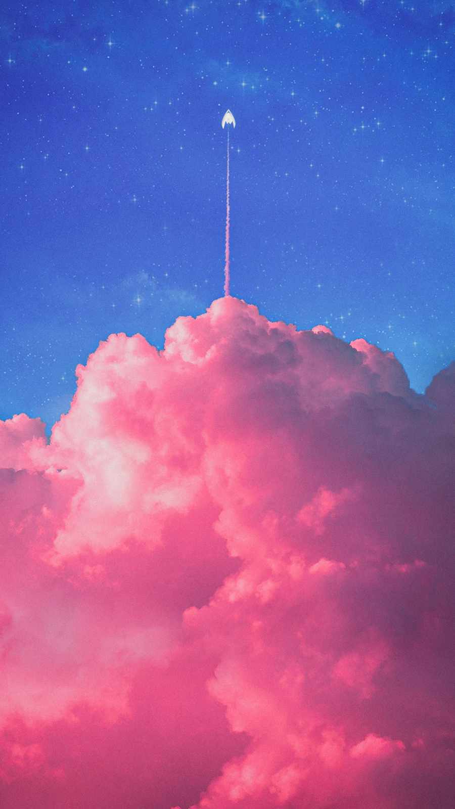 Blue Sky Rocket iPhone 13 Wallpaper