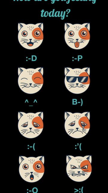 Cat emotions iPhone 13 Wallpaper