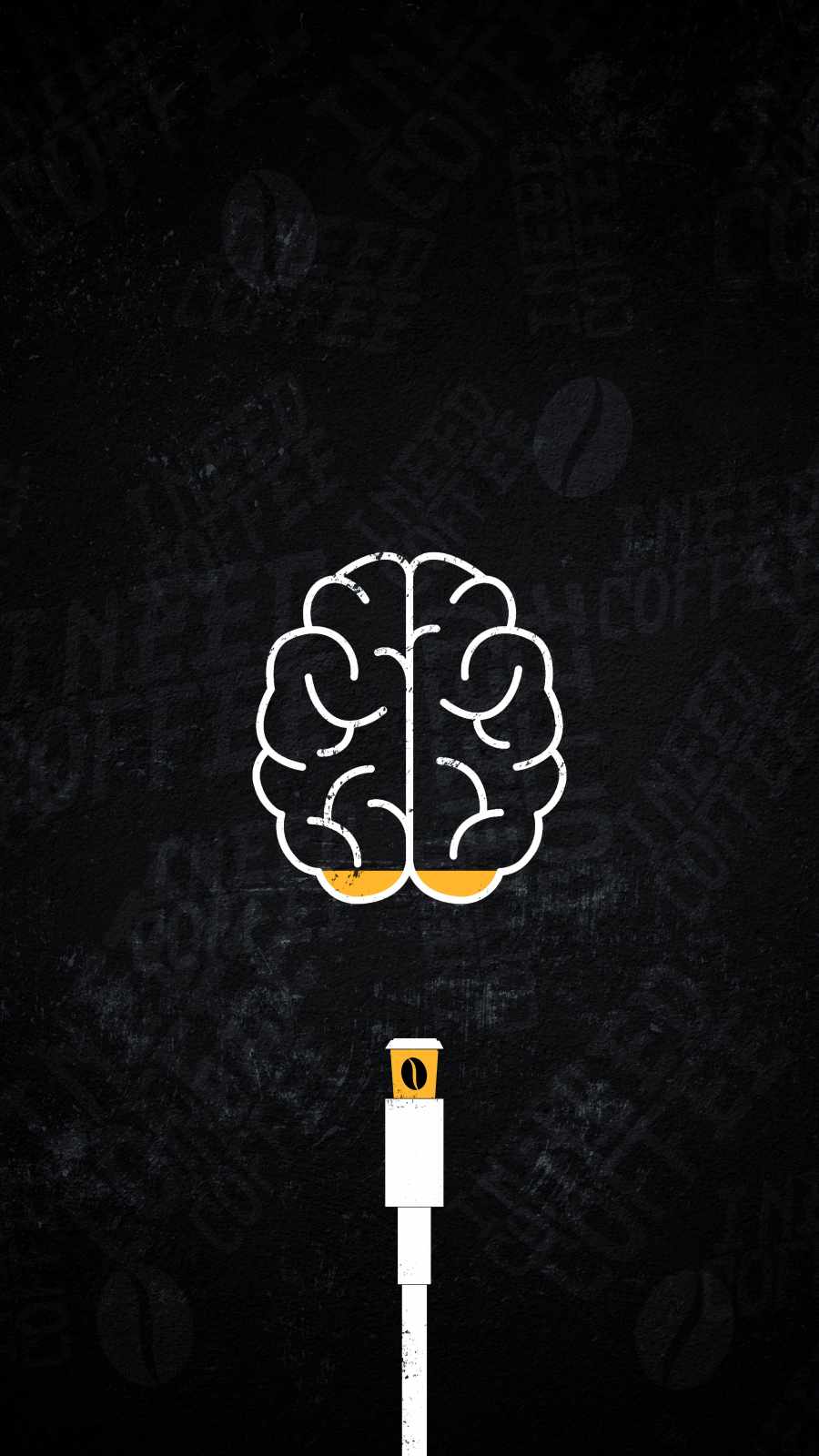 Coffee Brain Charge iPhone Wallpaper