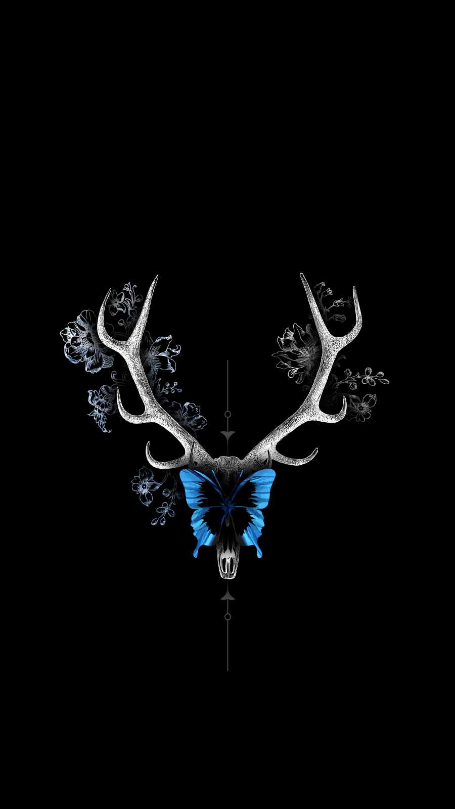 Deer Horns Art iPhone Wallpaper