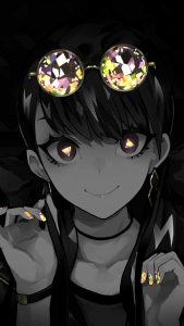 Diamond Glow Anime Girl iPhone 13 Wallpaper