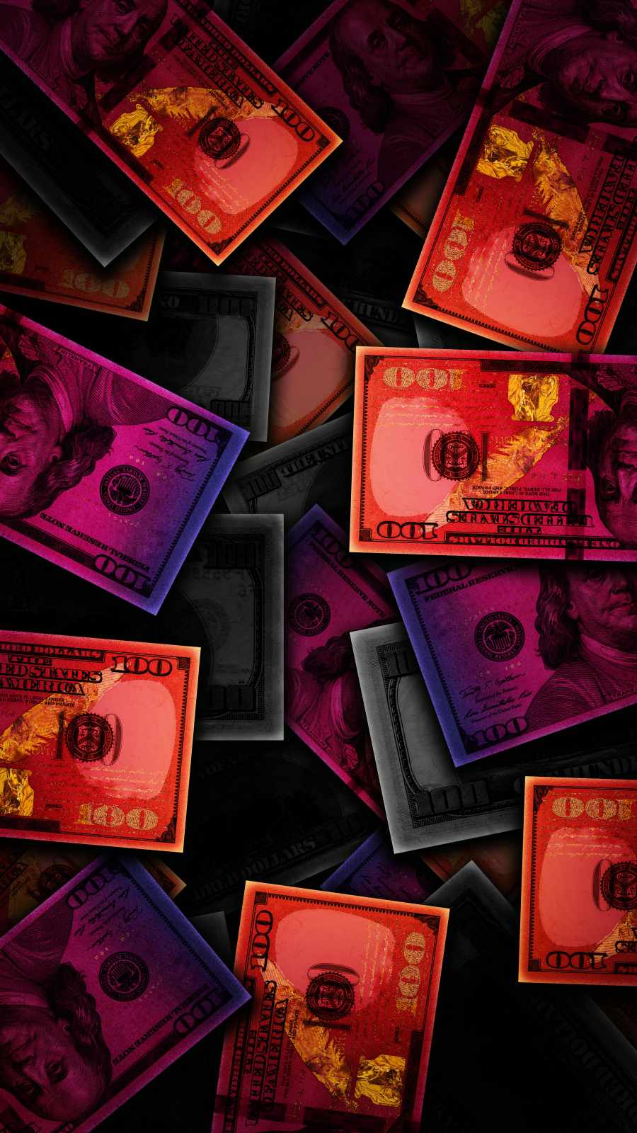 Dollars in Dark iPhone Wallpaper