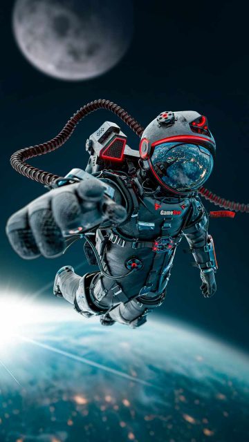 Gamer Astronaut iPhone Wallpaper