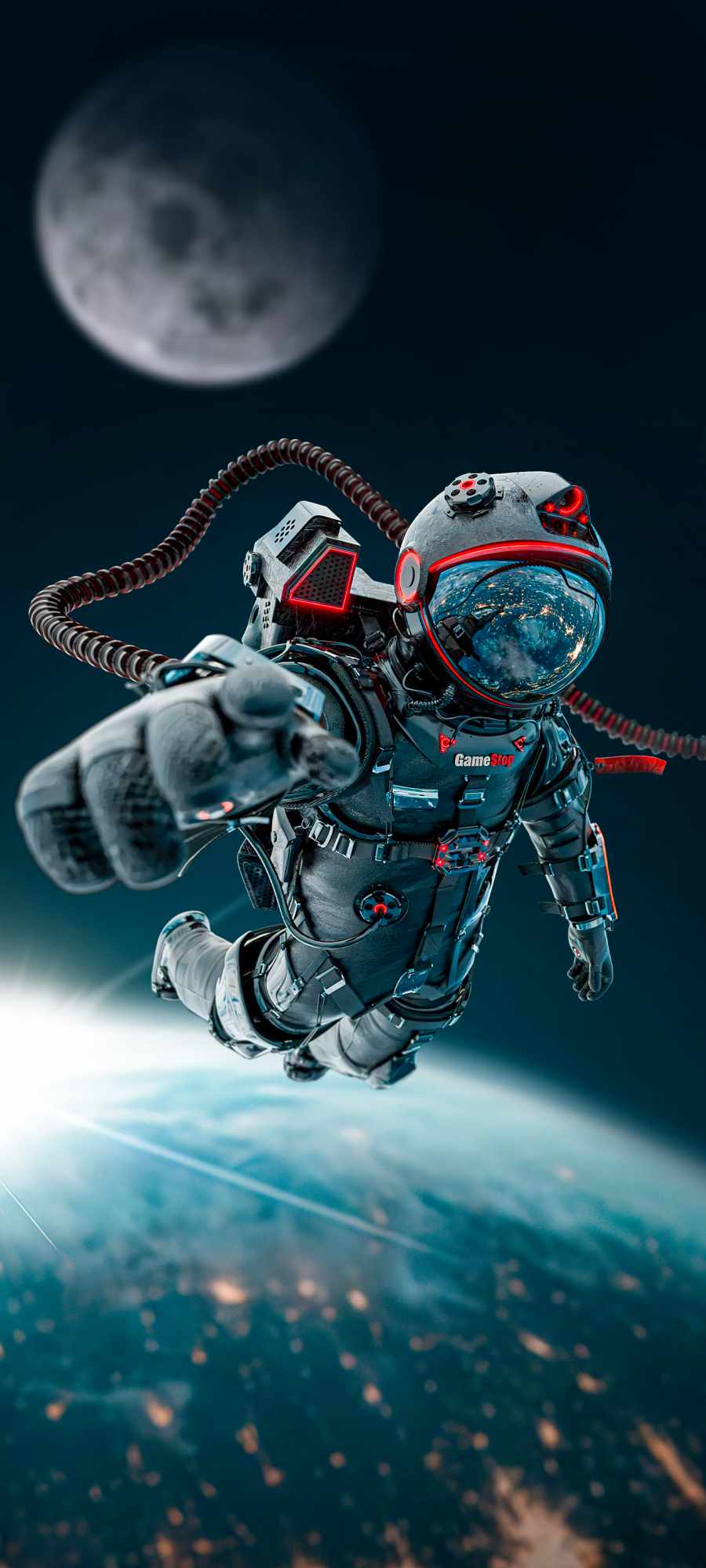 Gamer Astronaut iPhone Wallpaper